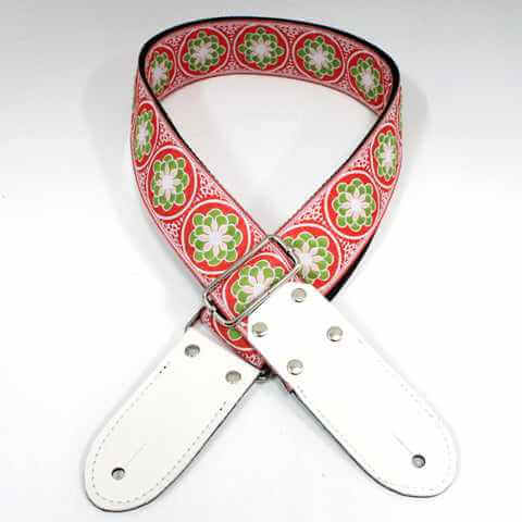 DSL JAC20 - Jacquard Strap Flower Green - Guitar Strap