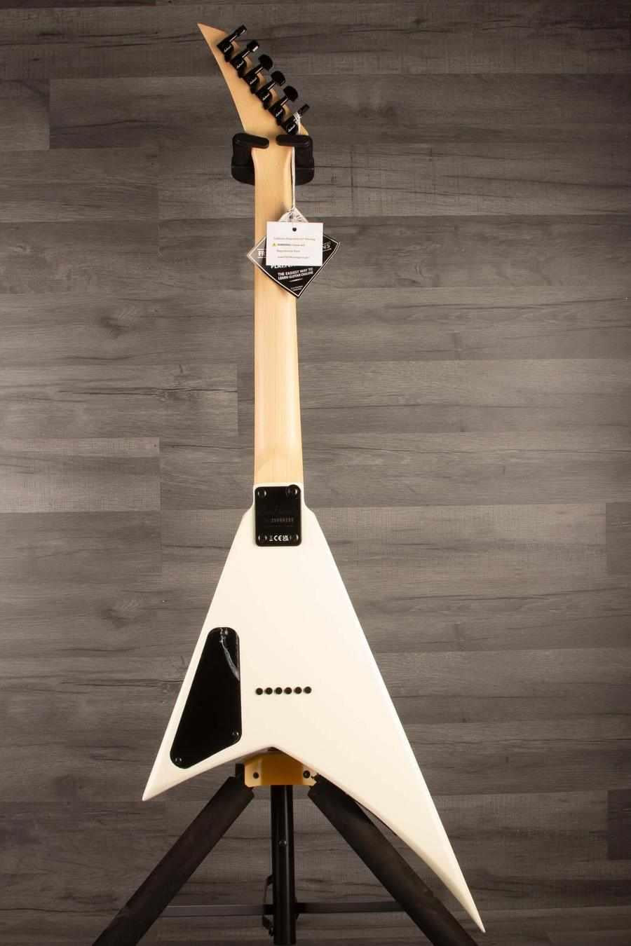 Jackson JS Series RR JS1XM Minion Electric Guitar - Snow White with black hardware and Jackson pointed 6-in-line headstock