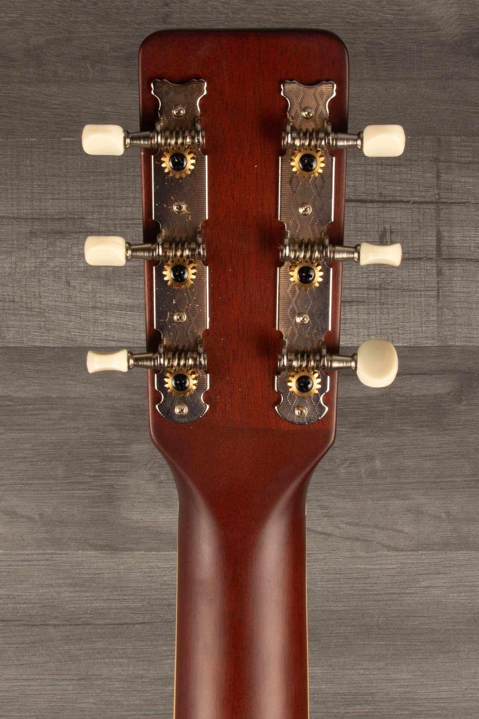 Headstock of Gretsch Jim Dandy™ Concert LTD guitar, featuring tuning pegs and smooth wood finish.