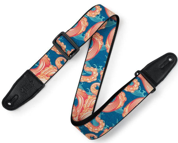 Levy's Graphic Waves Polyester Guitar Strap - Tentacles Waves
