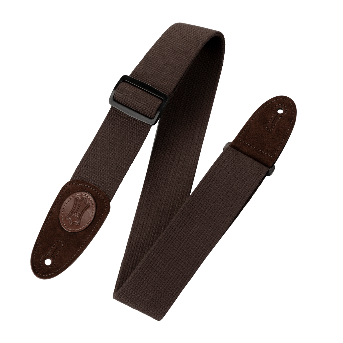 Levy's Signature Cotton w Suede Ends Extra Long Guitar Strap - Brown