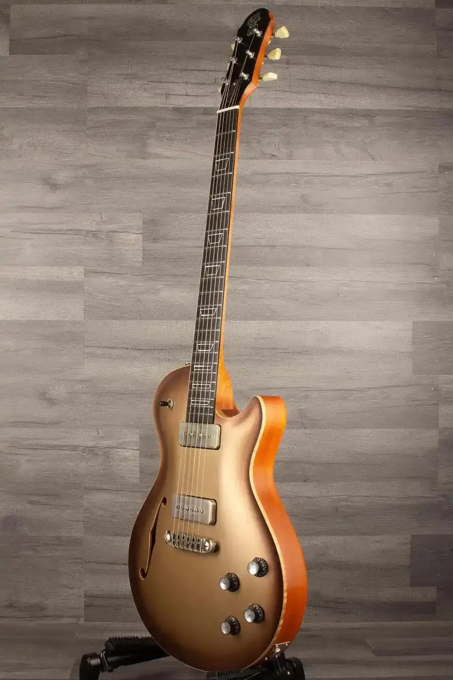 Patrick James Eggle Macon Carved Top Electric Guitar - Sunburst over Shoreline Gold s#31150