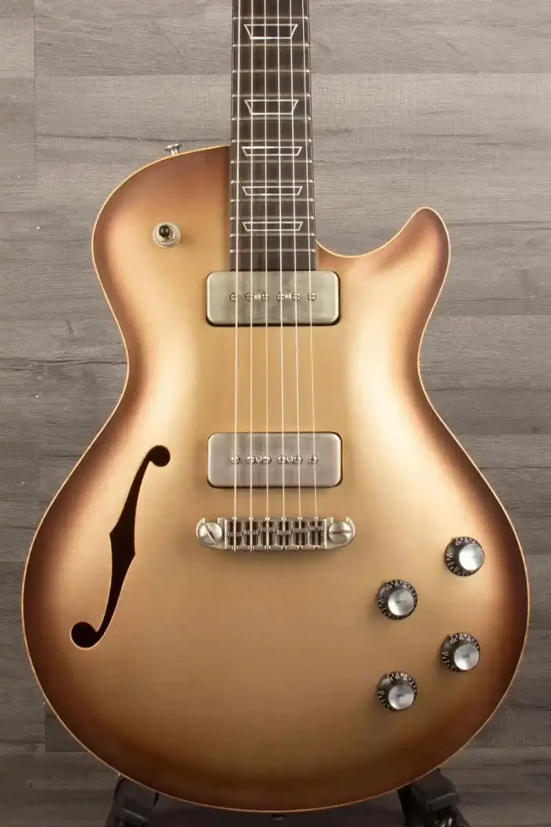 Patrick James Eggle Macon Carved Top Electric Guitar - Sunburst over Shoreline Gold s#31150