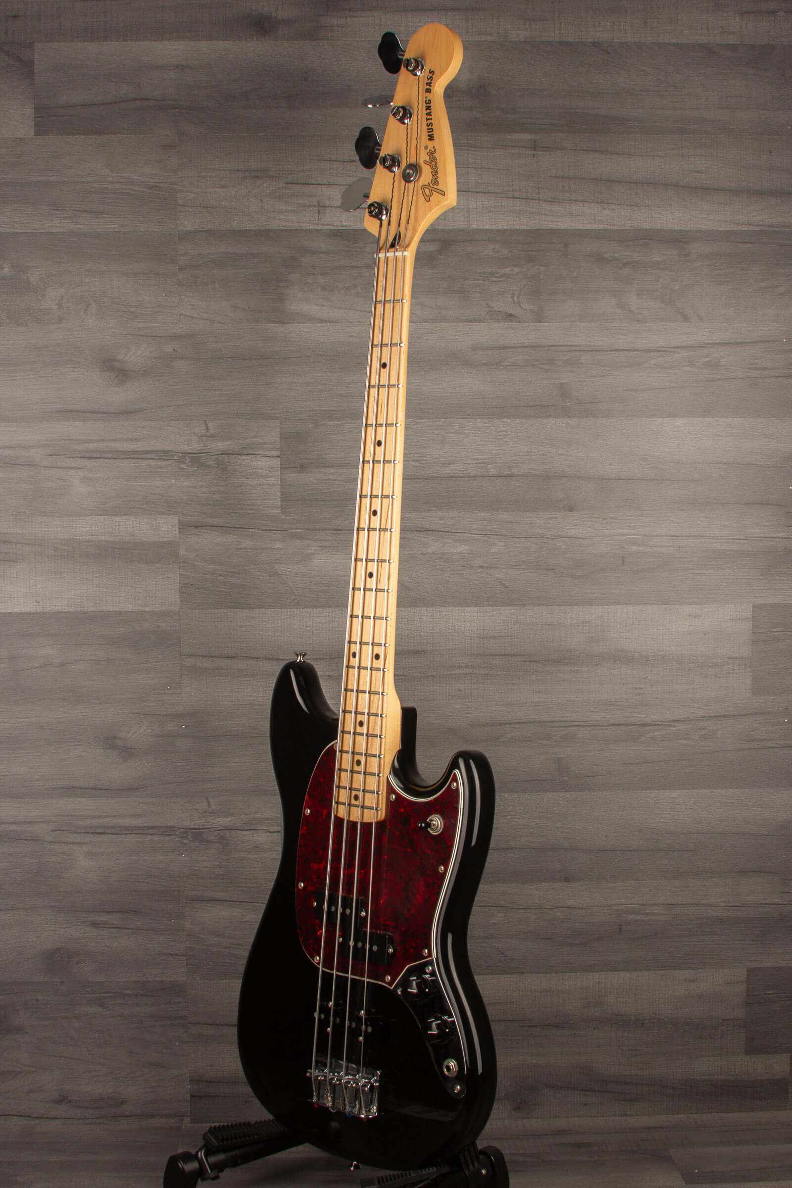 USED - Fender Mustang PJ Bass Guitar - Black (Incl. hard case)
