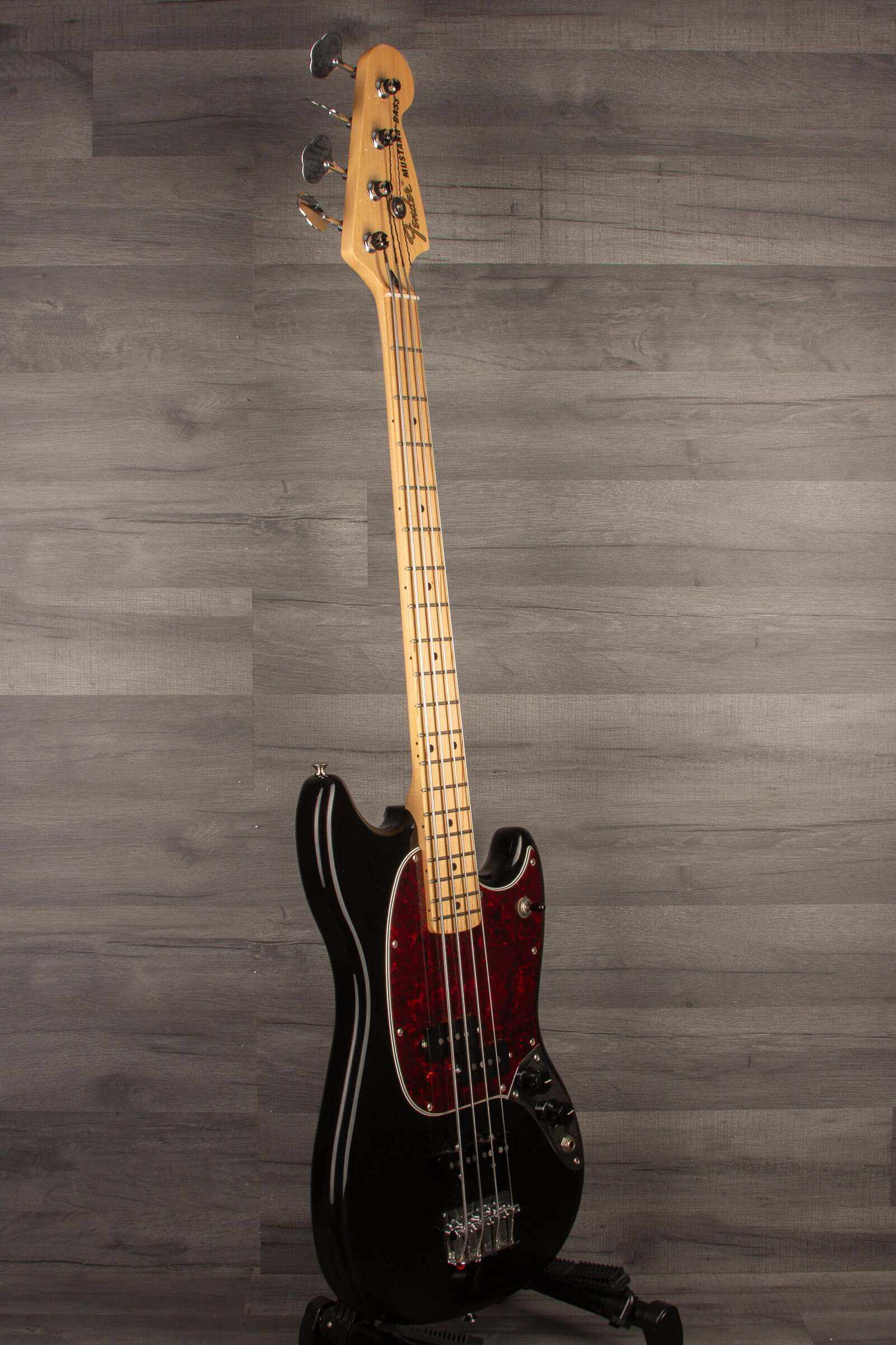 USED - Fender Mustang PJ Bass Guitar - Black (Incl. hard case)