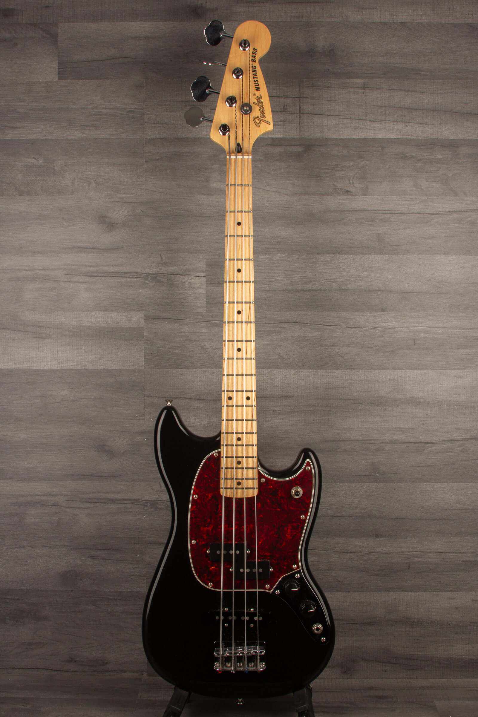 USED - Fender Mustang PJ Bass Guitar - Black (Incl. hard case)