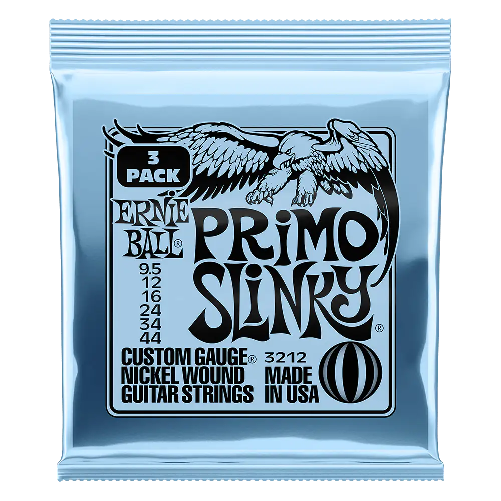 Ernie Ball Primo Slinky 3212 Guitar Strings 9.5-44 - 3 Pack - MusicStreet