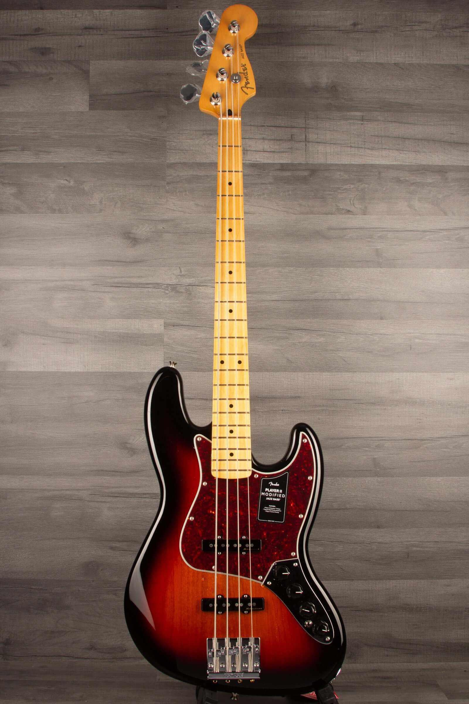 Fender Player II Modified Active Jazz Bass®, Maple Fingerboard, 3 Tone Sunburst