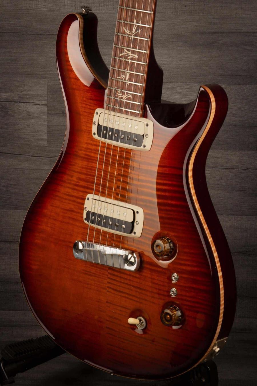 USED - PRS Paul's Guitar Dark Cherry Sunburst with detailed wood grain and unique features, crafted in Maryland.