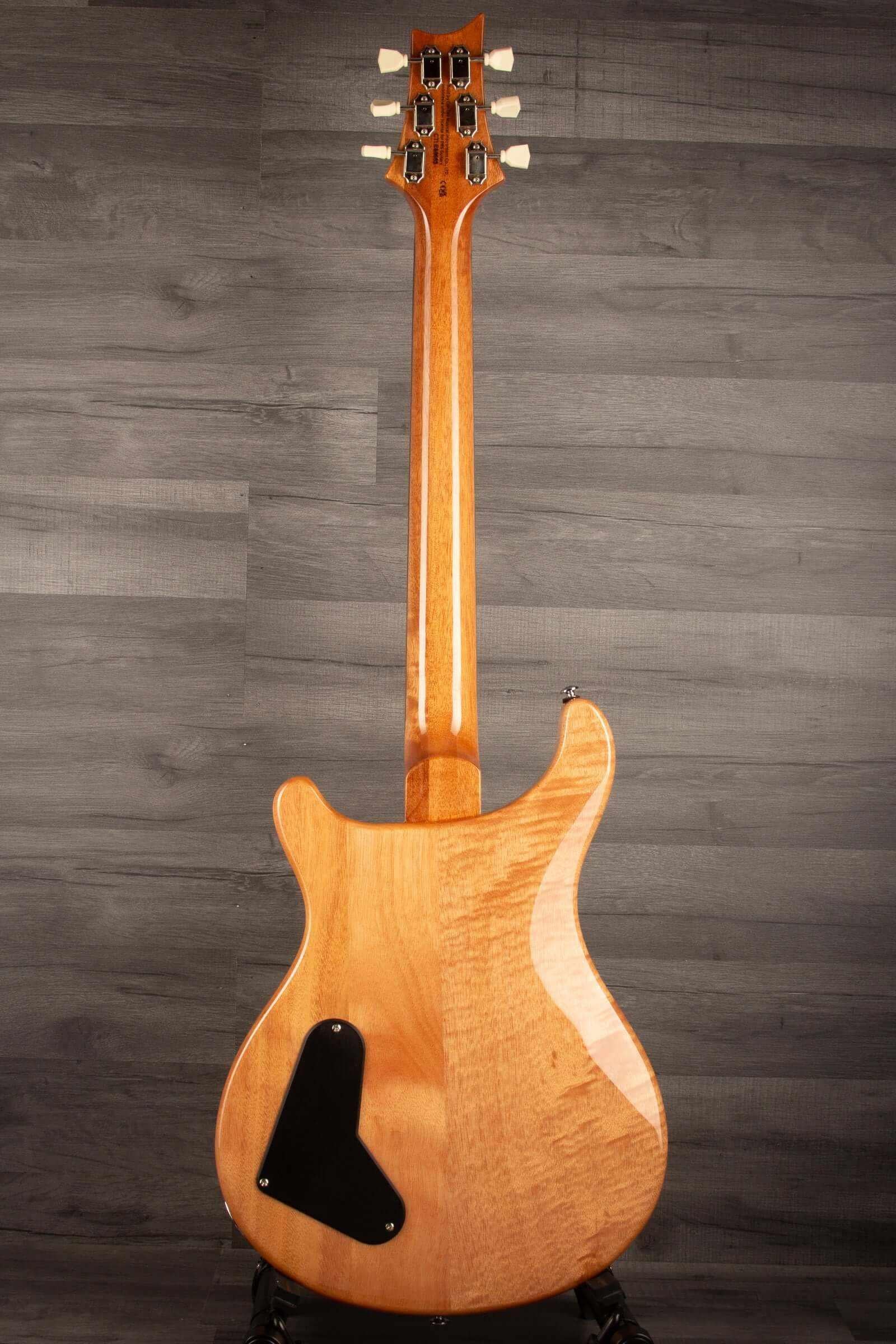 USED - PRS SE Paul’s Guitar Electric Guitar - Faded Blue Burst back view showcasing its wood grain and design.