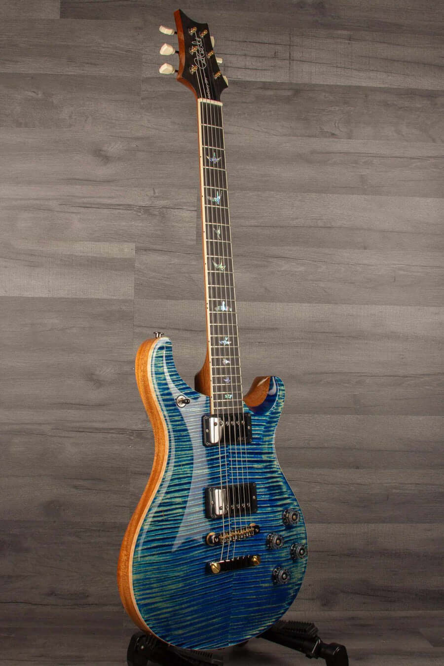 PRS McCarty 594 Wood Library Electric Guitar - River Blue Natural back s#0381543