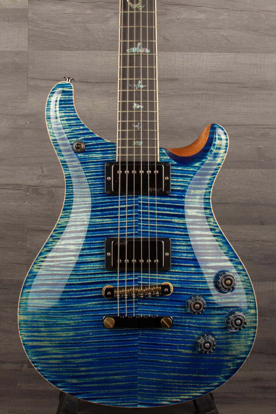 PRS McCarty 594 Wood Library Electric Guitar - River Blue Natural back s#0381543
