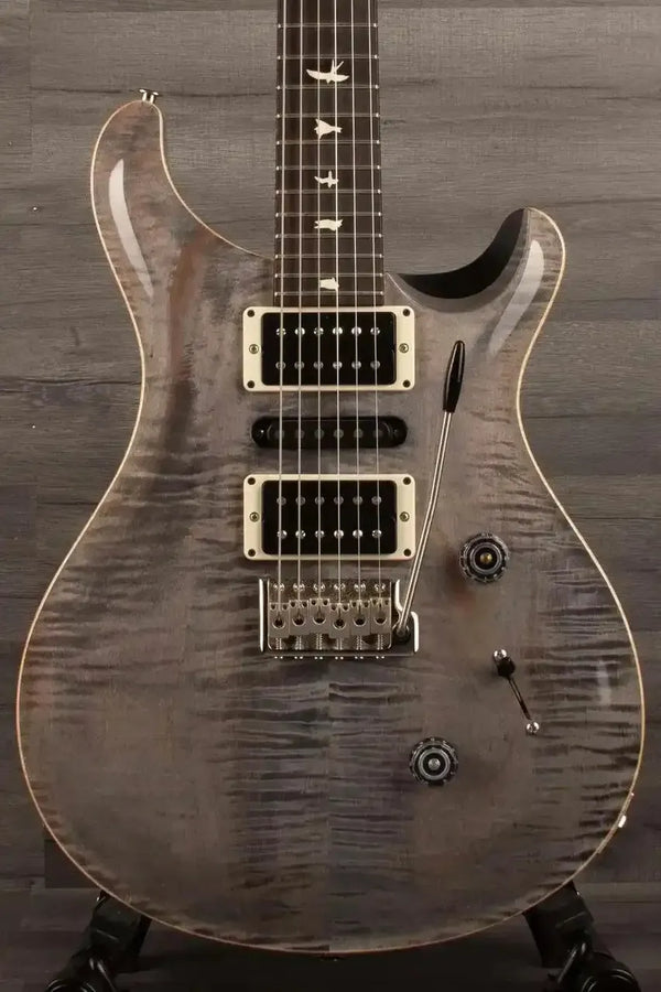 PRS CE 24 2025 Faded Grey Black elegant electric guitar with versatile tonal options.