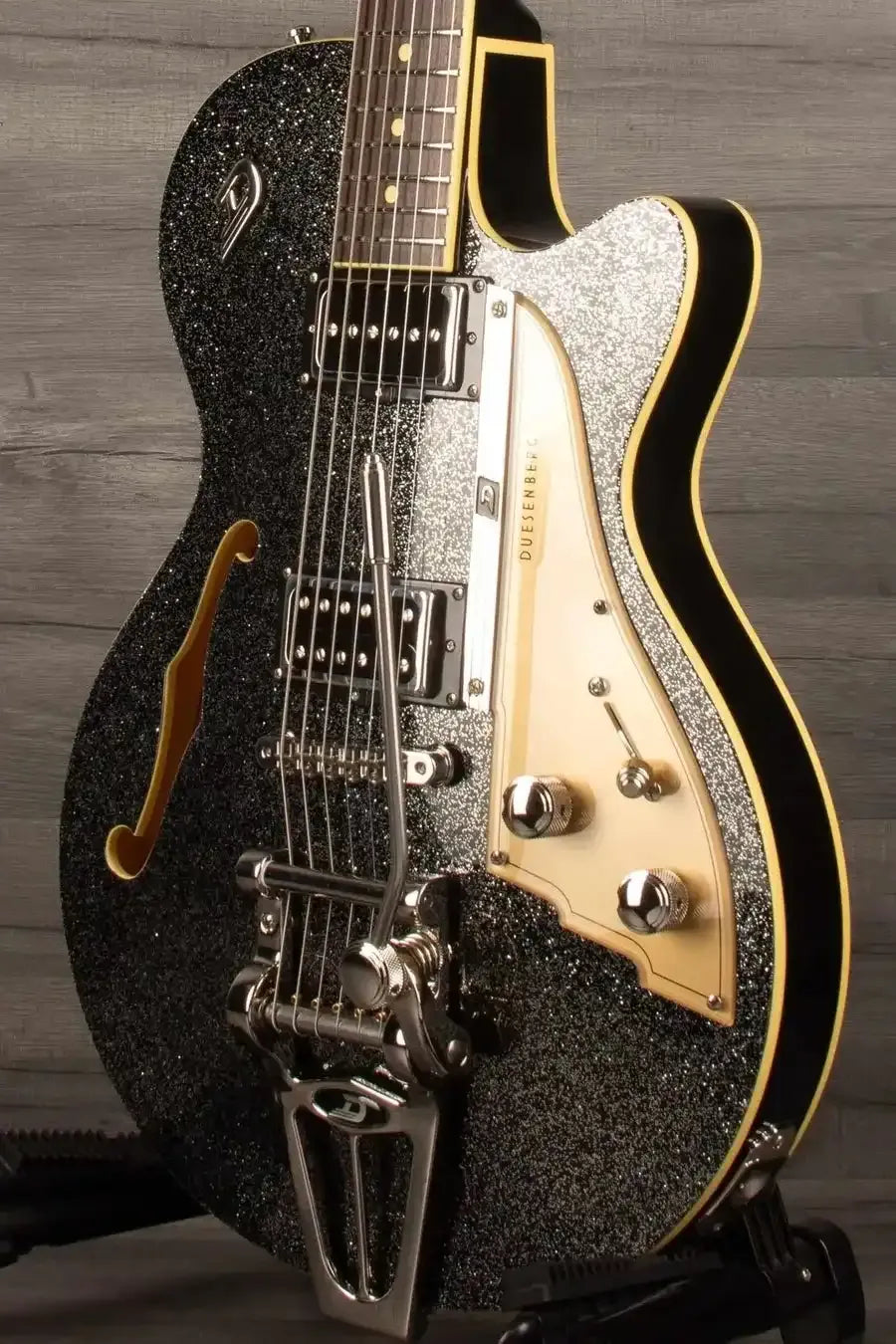 Duesenberg Starplayer TV Electric Guitar - Black Sparkle (With Hard Case)