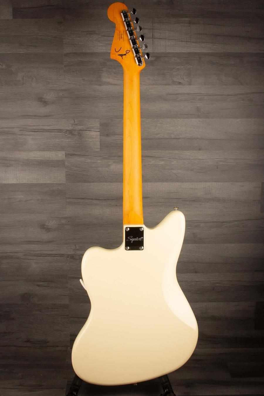Squier J Mascis Jazzmaster®, Laurel Fingerboard, Gold Anodized Pickguard, Vintage White - MusicStreet