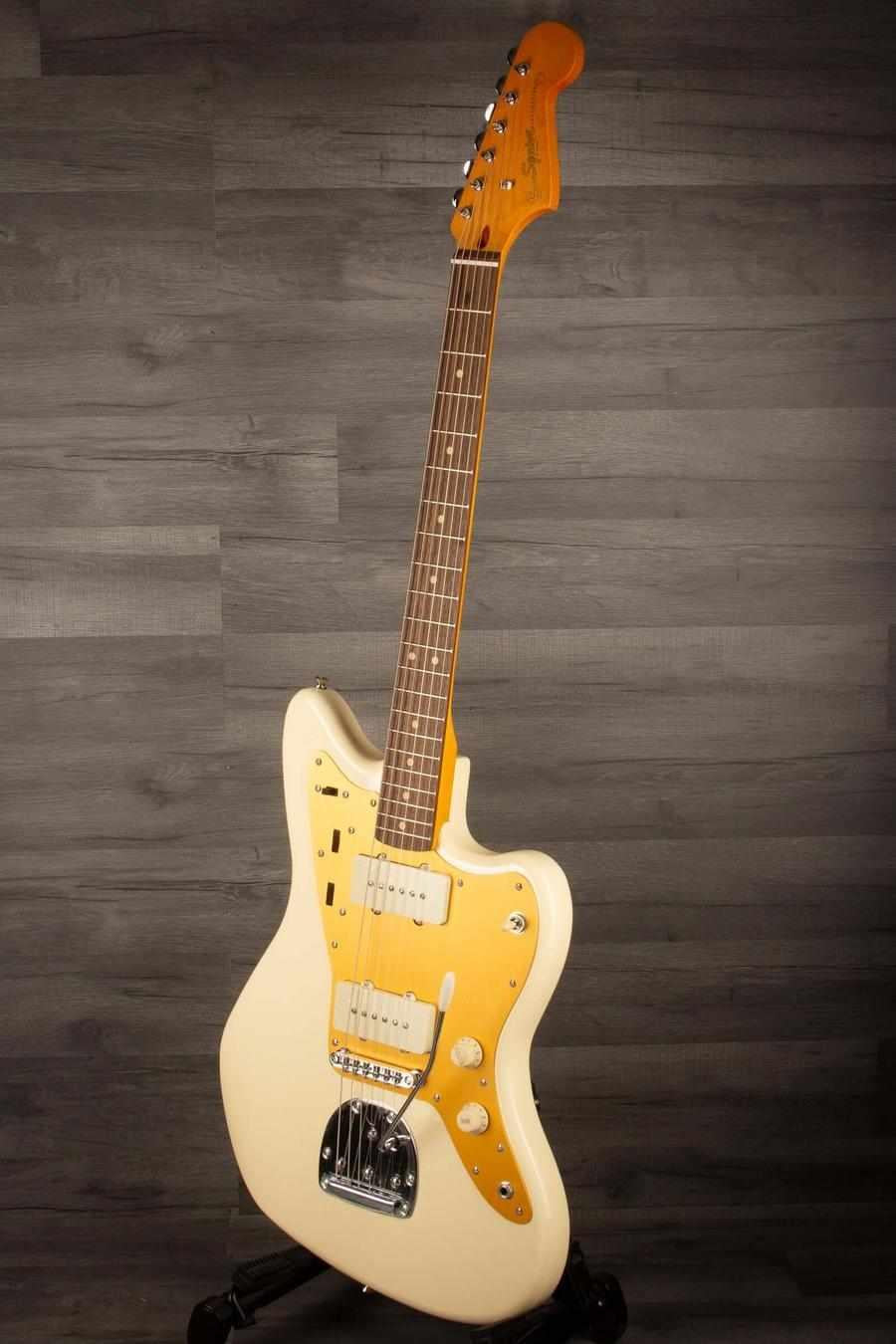 Squier J Mascis Jazzmaster®, Laurel Fingerboard, Gold Anodized Pickguard, Vintage White - MusicStreet