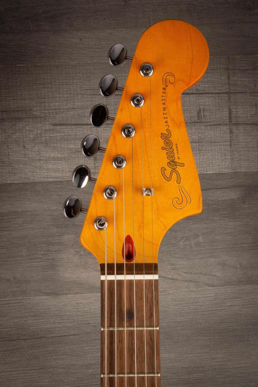 Squier J Mascis Jazzmaster®, Laurel Fingerboard, Gold Anodized Pickguard, Vintage White - MusicStreet