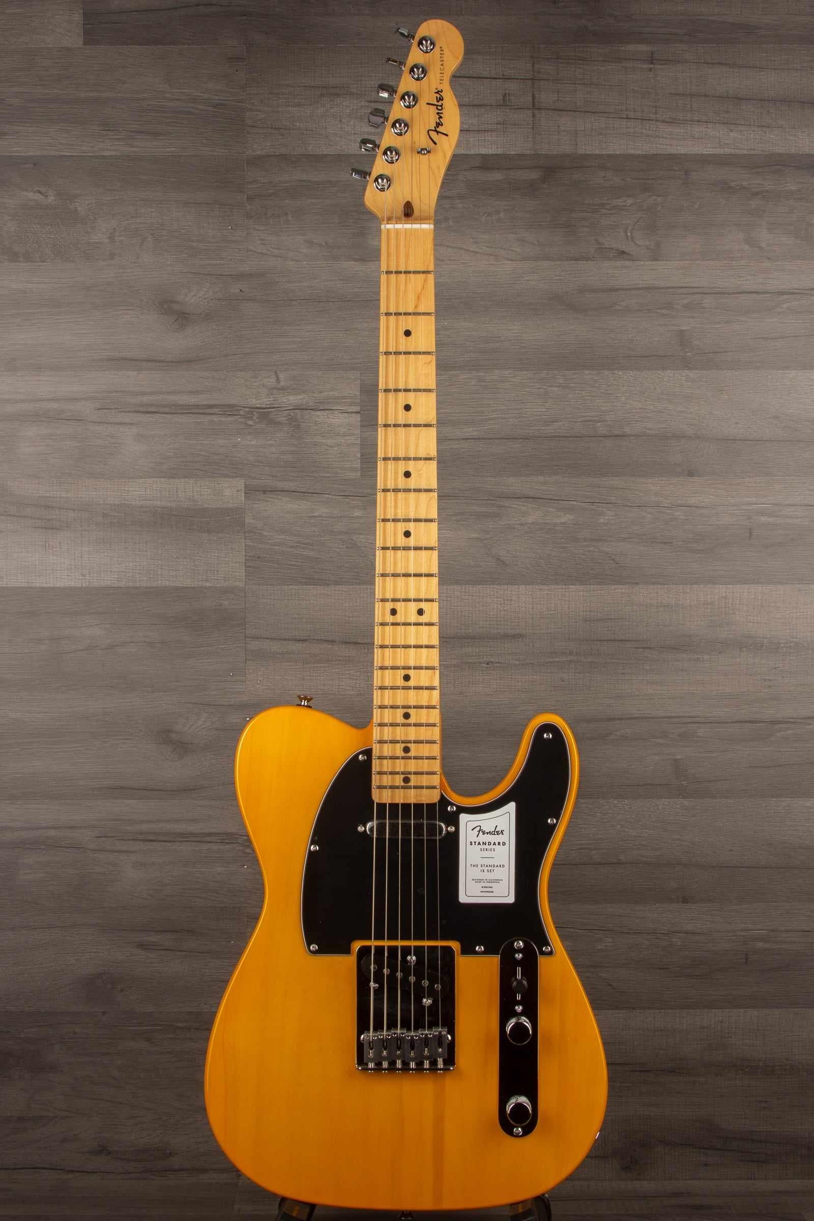Fender Standard Telecaster®, Maple Fingerboard, Black Pickguard, Butterscotch Blonde