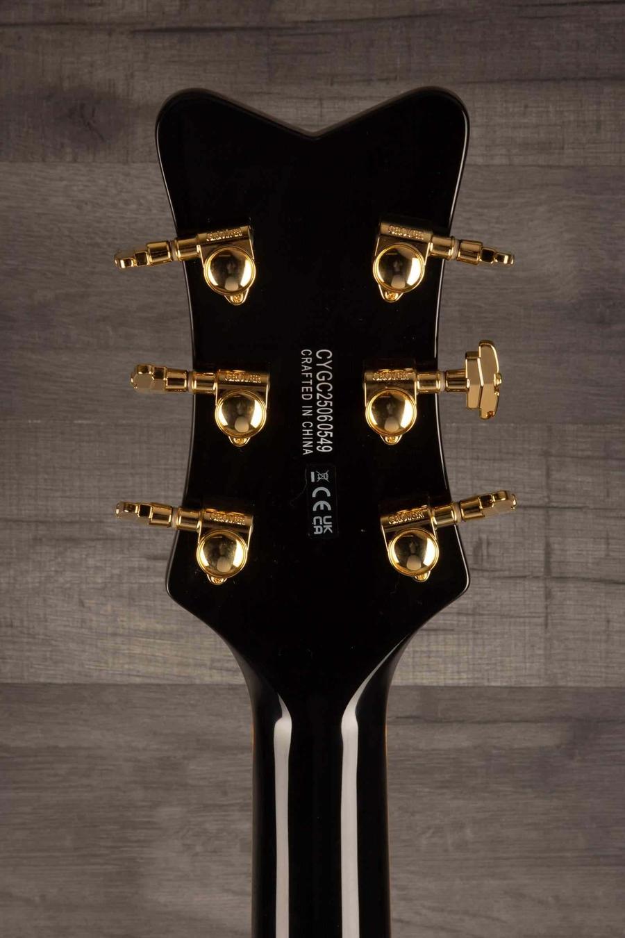 Gretsch Synchromatic™ Falcon™ Hollow Body Single-Cut with Bigsby®, Ebony Fingerboard, Black guitar headstock with gold tuning pegs