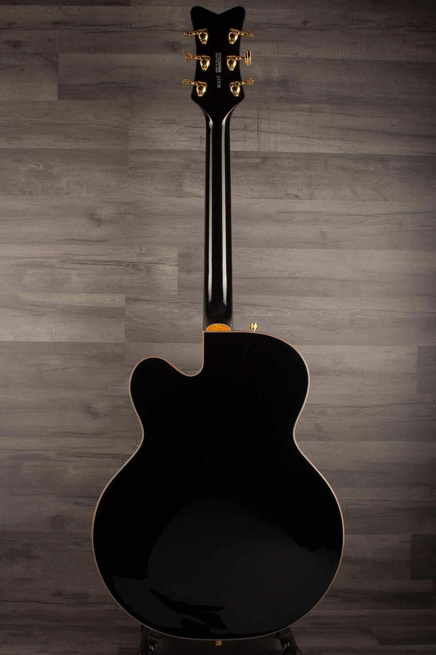 Gretsch Synchromatic™ Falcon™ Hollow Body Single-Cut with Bigsby®, Ebony Fingerboard, Black rear view.