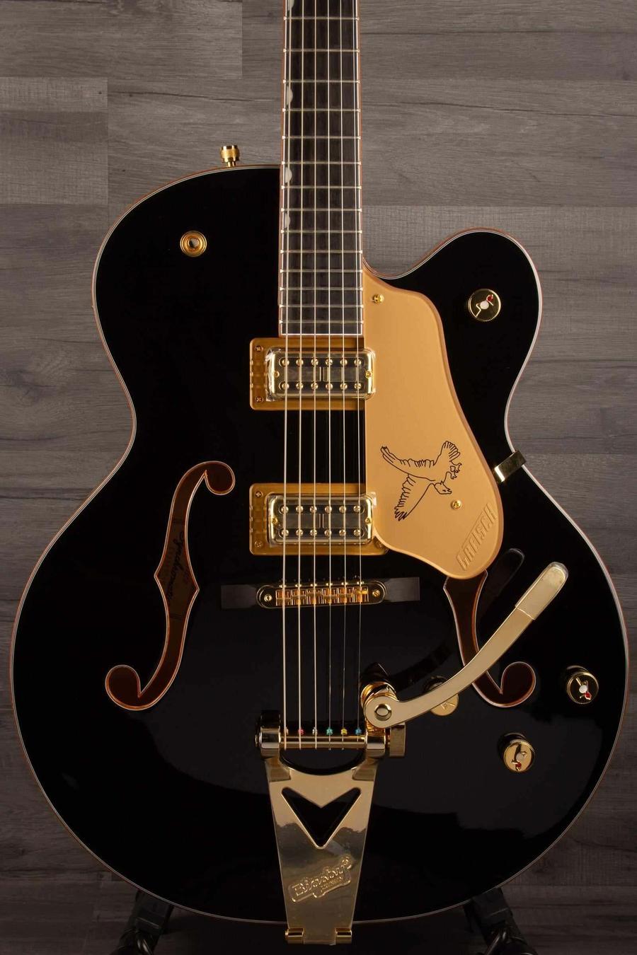 Gretsch Synchromatic™ Falcon™ Hollow Body Single-Cut with Bigsby®, Ebony Fingerboard, Black on display