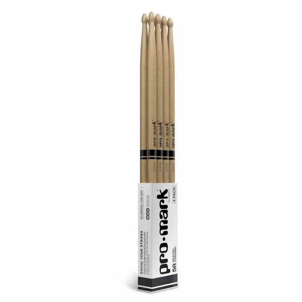 ProMark Classic Forward 5A Hickory Drumsticks, Oval Wood Tip, 4-Pack - MusicStreet
