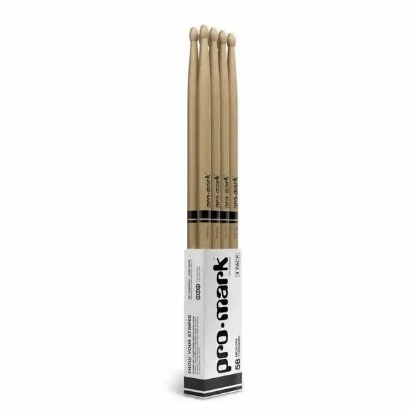 ProMark Classic Forward 5B Hickory Drumstick, Oval Wood Tip, 4-Pack - MusicStreet