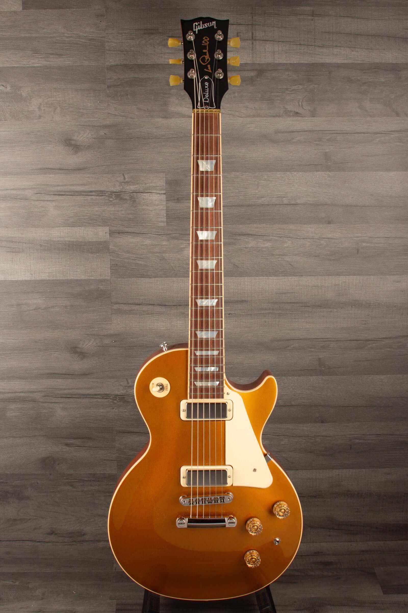 USED - Gibson 2015 Les Paul Deluxe Gold top with G FORCE Tuning and original hard case.