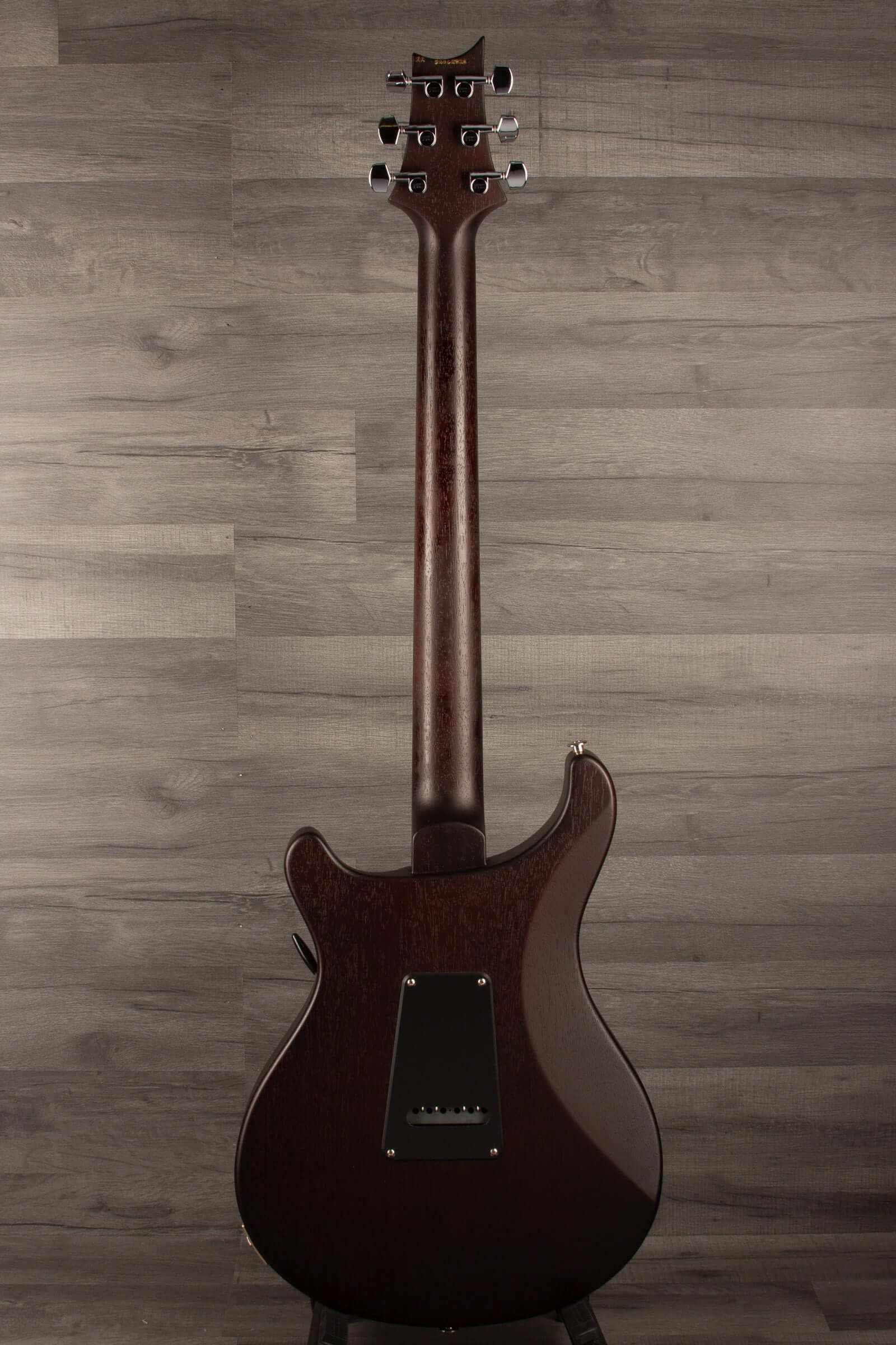 USED - PRS S2 Standard 24 Satin back view, showcasing mahogany body and neck in tobacco sun burst finish.
