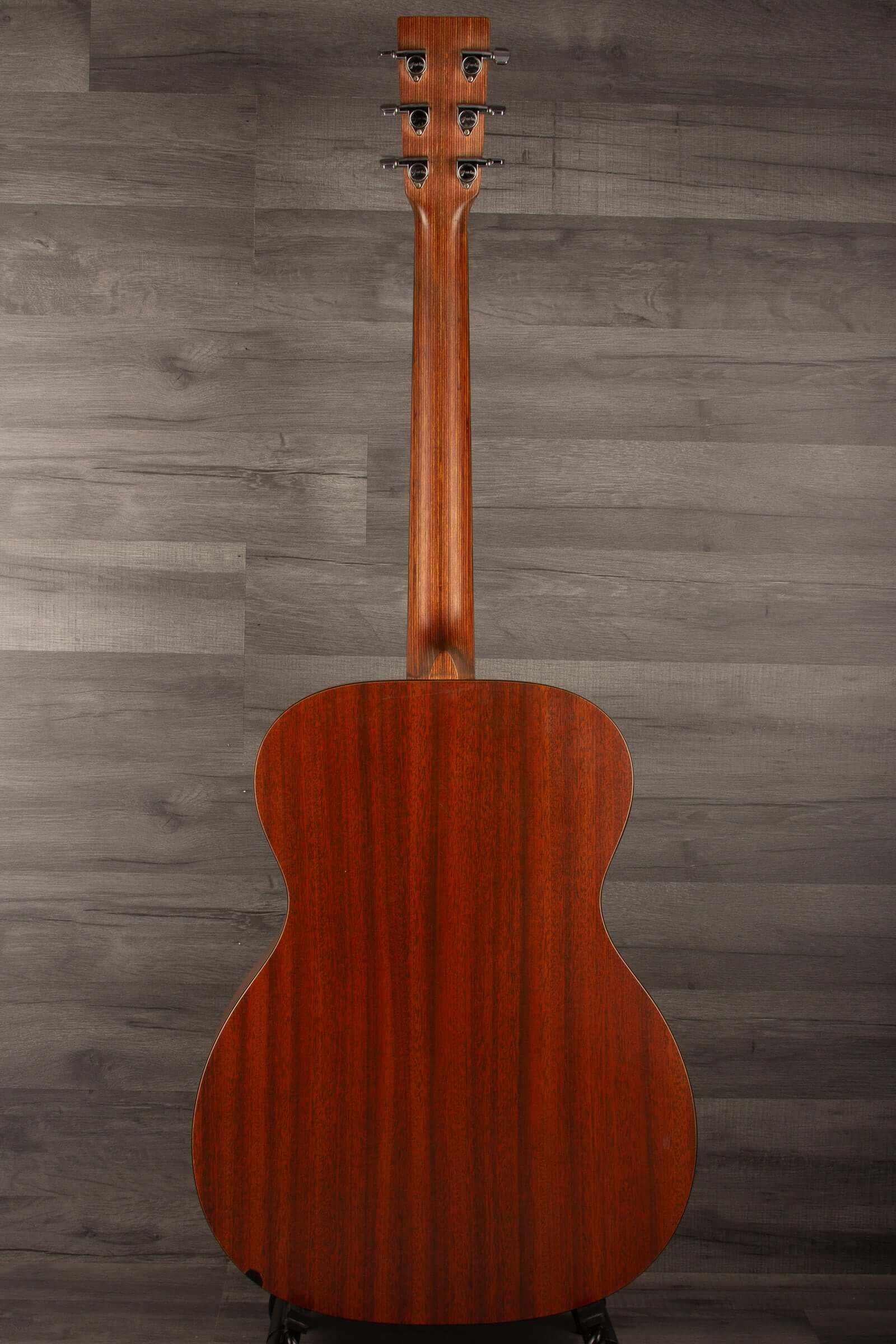 BACK VIEW of USED - Martin 000X1 inc LR Baggs M1 & hard case showcasing its mahogany finish and craftsmanship.
