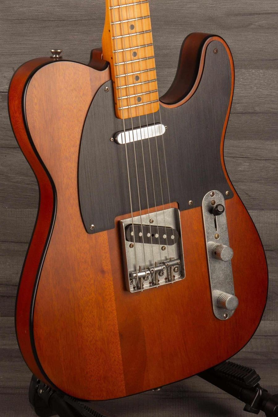 USED - Squier 40th Anniversary Telecaster vintage edition in Satin Mocha, showcasing quality craftsmanship and design.