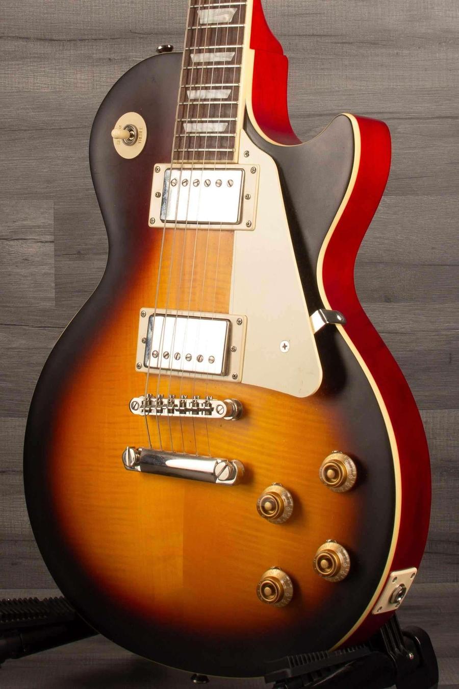 USED - Epiphone 1959 Les Paul Standard Outfit - Aged Dark Burst - inc hard case, showcasing the vintage-inspired design and features.