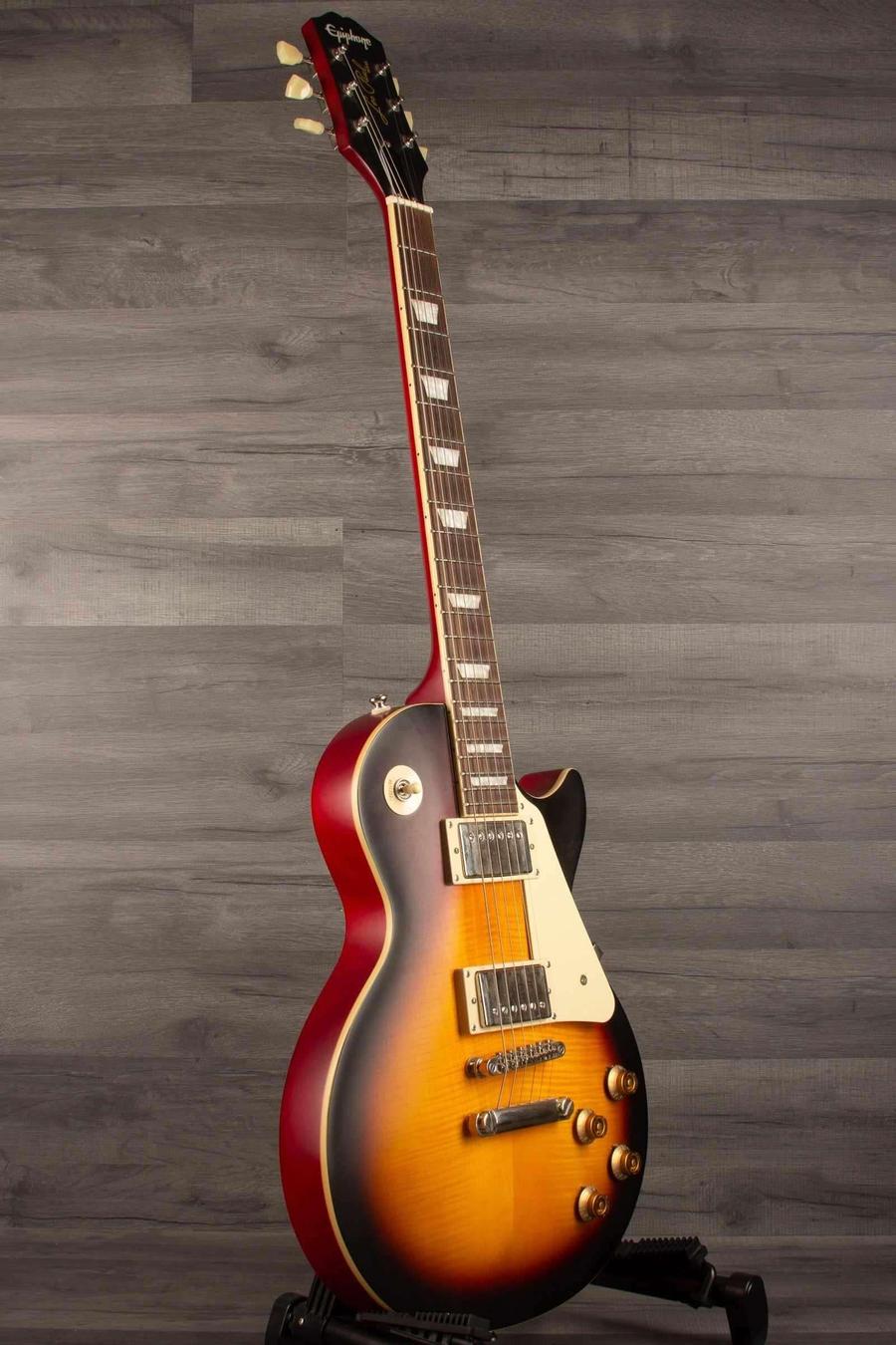 USED - Epiphone 1959 Les Paul Standard Outfit - Aged Dark Burst - inc hard case, showcasing its stunning design and features.