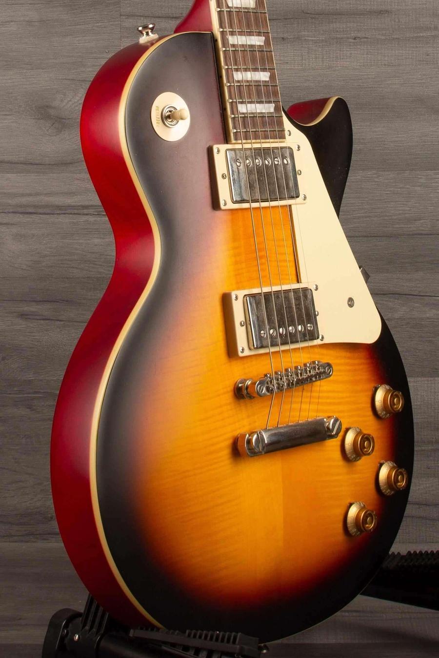 USED - Epiphone 1959 Les Paul Standard Outfit - Aged Dark Burst - inc hard case side view with vivid finish