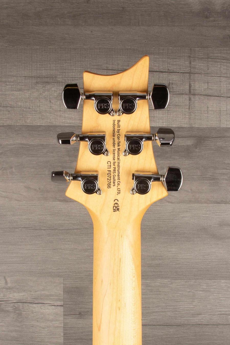 USED - PRS SE - Swamp Ash Special - Vintage Sunburst guitar headstock with upgraded locking tuners.