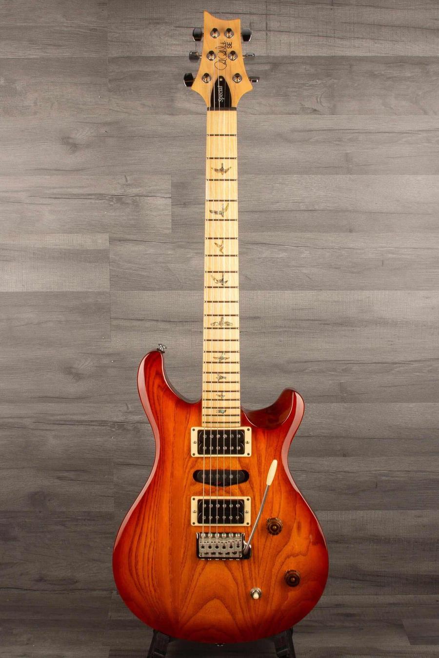 USED - PRS SE - Swamp Ash Special - Vintage Sunburst electric guitar with maple neck and upgraded locking tuners.
