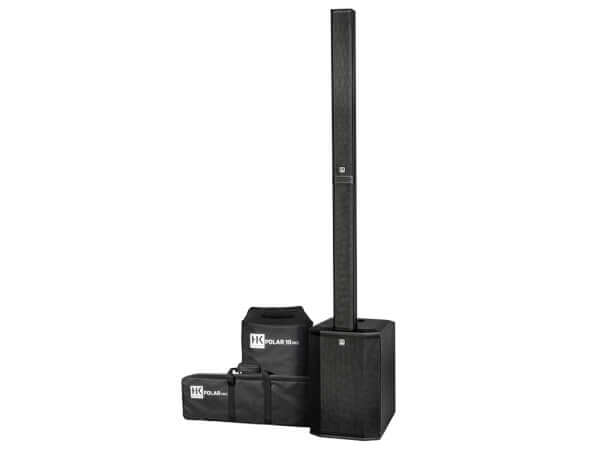 POLAR 10 MK2 Column PA System in Black with sleek design and portable components for powerful sound.