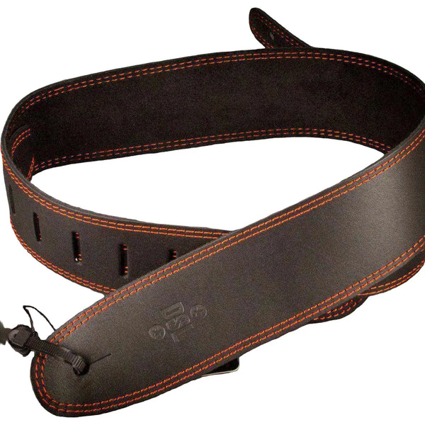 DSL SGE25-15-5 2.5″ Single Ply Guitar Strap - Orange/Black Stitch