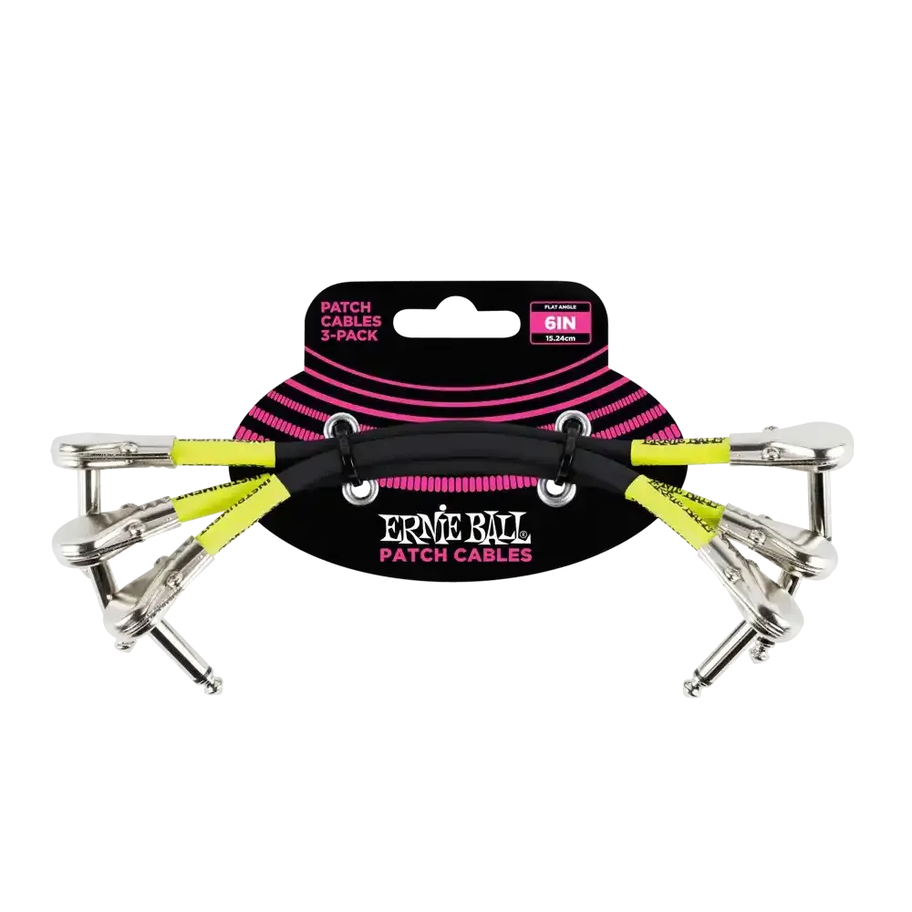 Ernie Ball 6" Patch Cable - 3 Pack Black