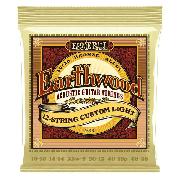 Ernie Ball 2013 Earthwood 12 String Bronze Acoustic Guitar Strings Custom Light