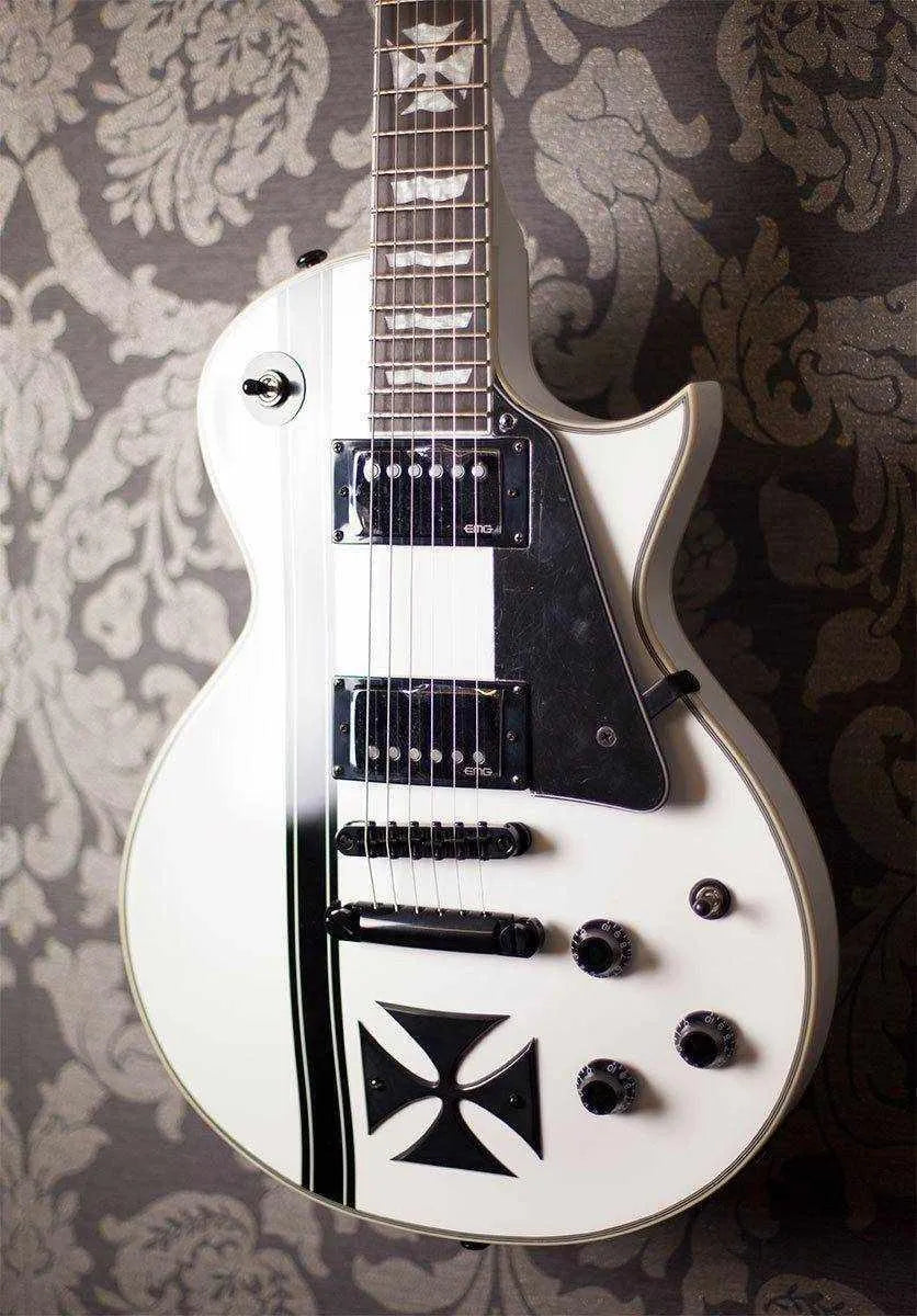 USED - Esp Ltd Iron Cross James Hetfield Signature Guitar (Snow White)