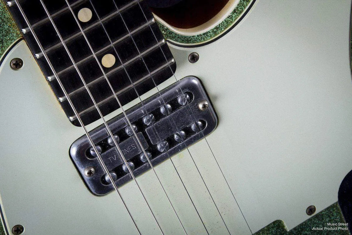 USED - Fender Custom Shop Double Tv Jones Relic Tele Sea Foam Green Sparkle