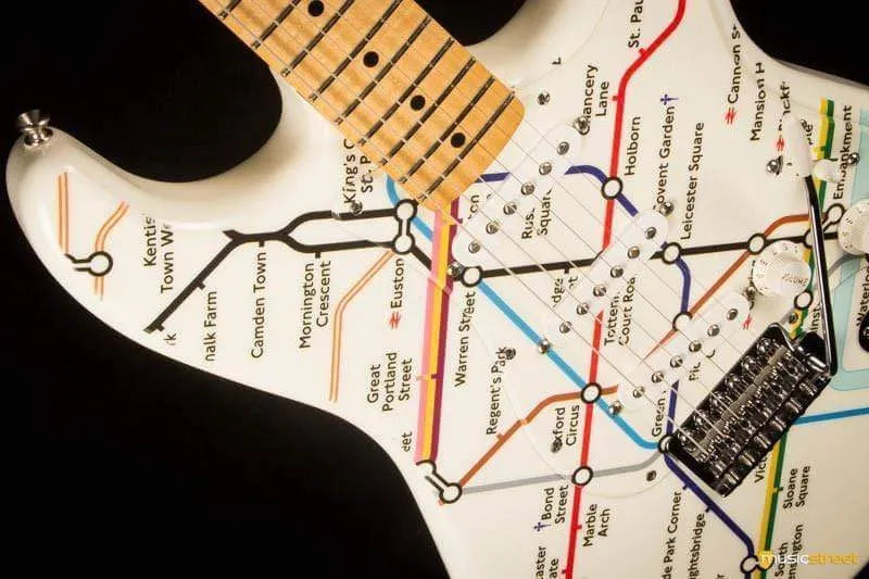 USED - Fender Stratocaster Made In Mexico - Limited Edition London Underground Map