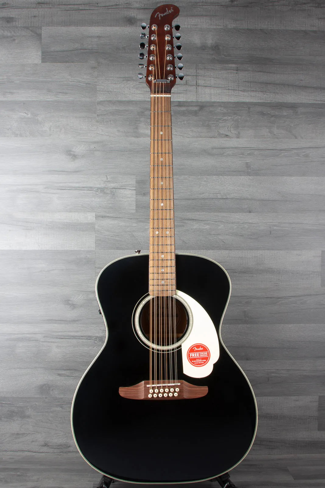 Fender California Deluxe Villager™ E, Walnut Fingerboard, Black 12 string
