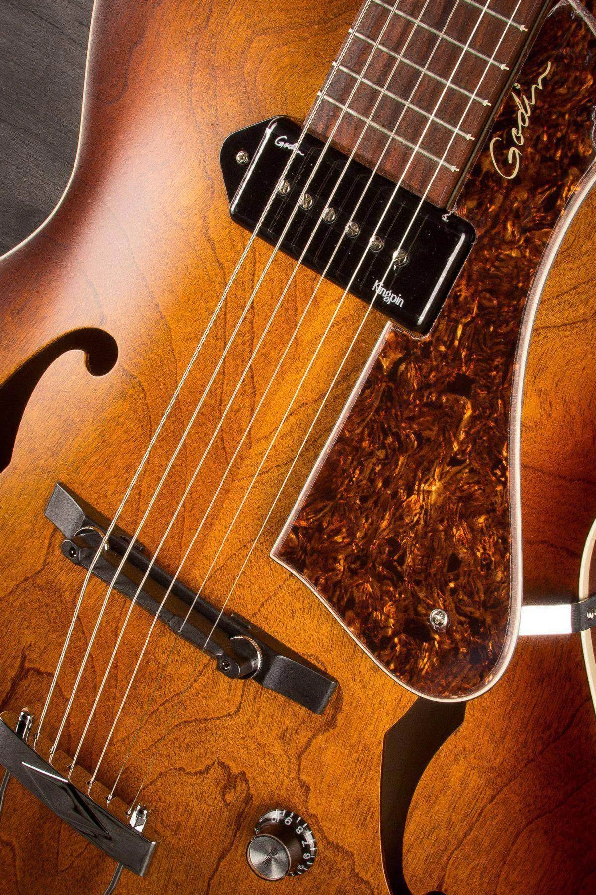 Godin 5Th Avenue Kingpin P90 Cognac Burst