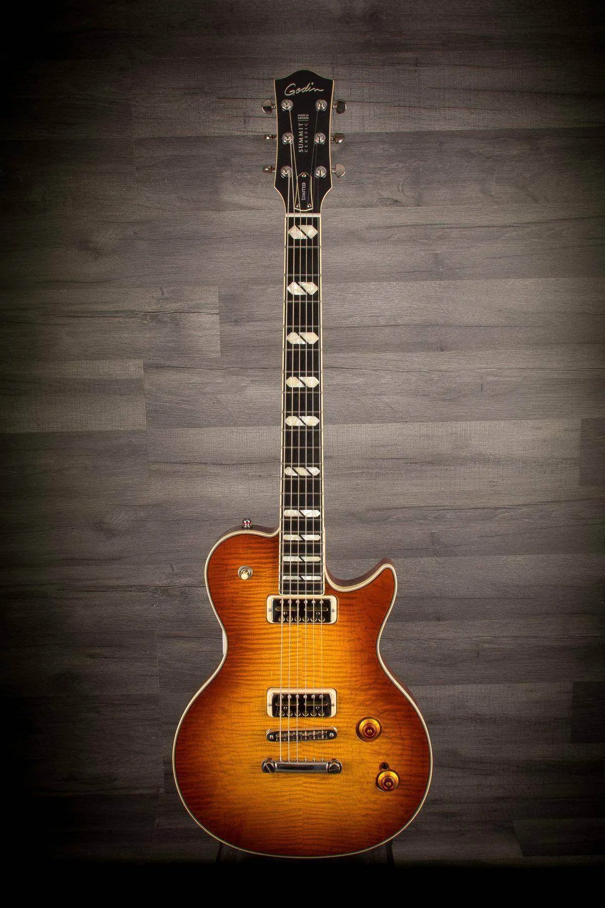 Godin Summit Classic Supreme Limited Cognac Burst Flame Top