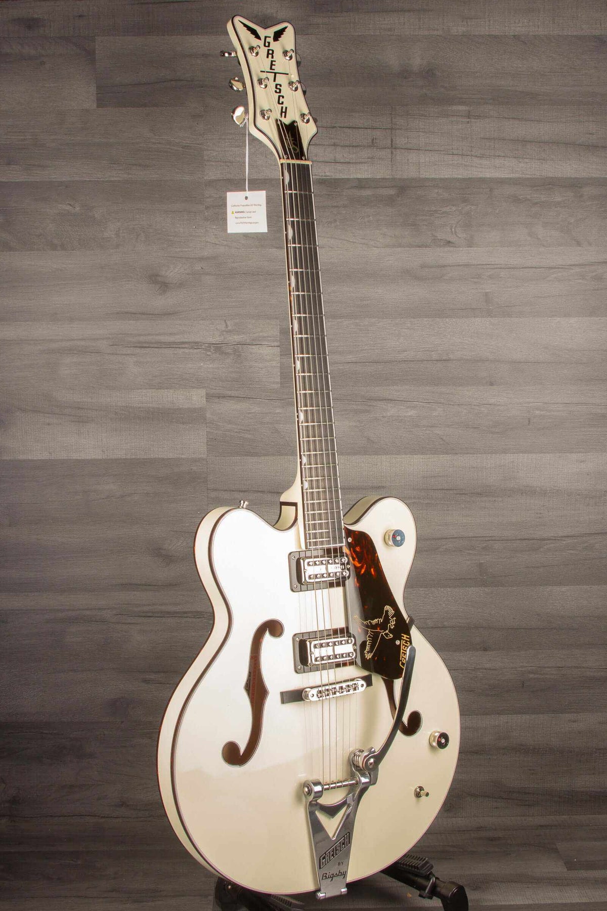 Gretsch G6636T-RF Richard Fortus Signature Falcon™ Center Block Electric Guitar with String-Thru Bigsby®, Ebony Fingerboard - Vintage White