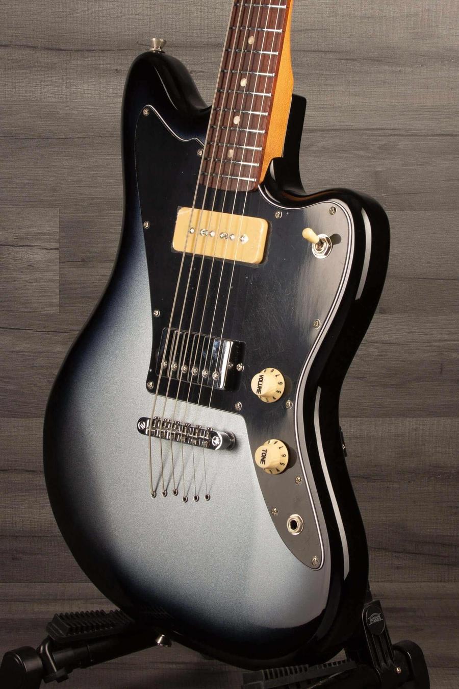 USED - Jet JJ350 Baritone Guitar in Moonburst finish, showcasing its sleek design and extended 27" scale for deep tones.