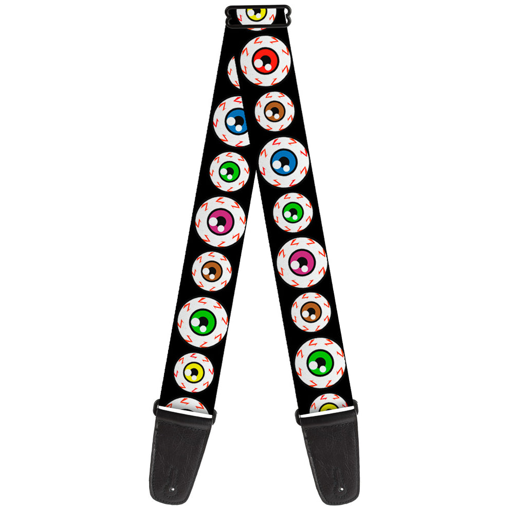 Buckle Down Eyeballs Black/Multicoloured Guitar Strap