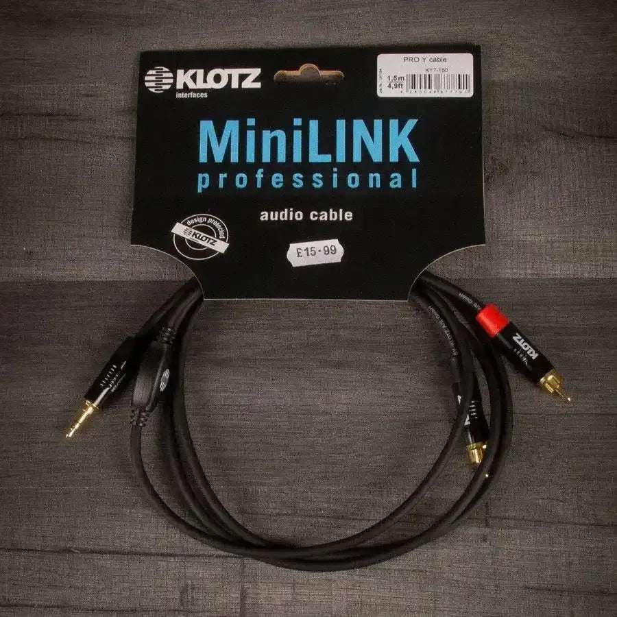 Klotz Y-Cable 3.5mm Twin RCA Cable -1.5m